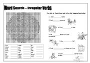 English Worksheet: Word Search - Irregular Verbs
