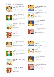 English Worksheet: Family Guy  Characters