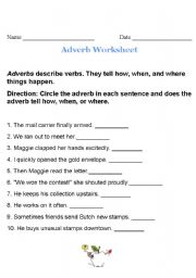 English Worksheet: Adverb 