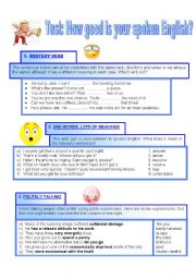 English Worksheet: Test- How good is your spoken English?