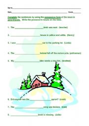 English Worksheet: possessives