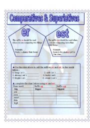 English Worksheet: comparative and superlative