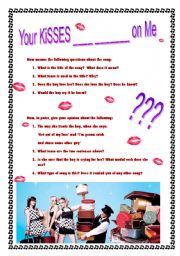 English Worksheet: Post-Listening Questions- Your Kisses are Waisted on me (by the Pipettes)
