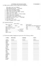 English worksheet: countries capitals 