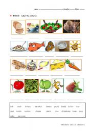 English Worksheet: Food memory game