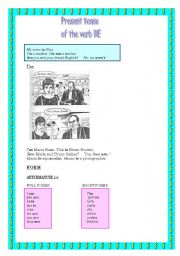 English worksheet: VERB TO BE