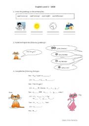 English Worksheet: Greetings!