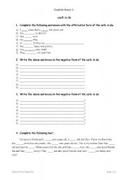 English Worksheet: Verb 