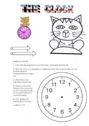 English Worksheet: making a clock