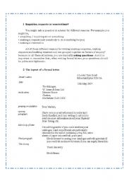 English Worksheet: Formal letter- request (part 1)