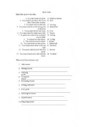 English worksheet: Rules for Sports using 