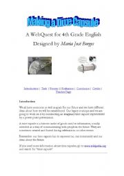 English Worksheet: Webquest model: TIME CAPSULE