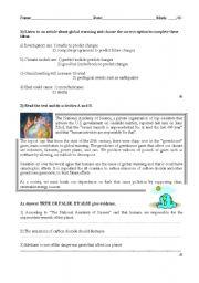 English Worksheet: TEST 