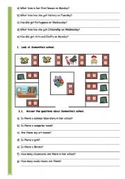 English Worksheet: TIMETABLE AND SCHOOL SUBJECTS - PAGE 2