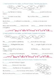 English Worksheet: basic verbs and prepositions