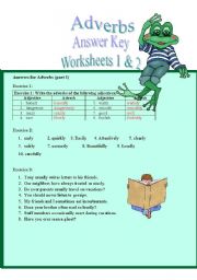 English Worksheet: adverbs (answer key for part 1 & 2)