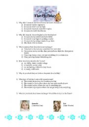 English Worksheet: The Holiday movie questionnaire