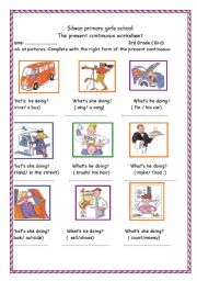 English Worksheet: the present conntinuous