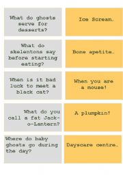 English Worksheet: Halloween jokes