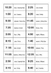 English Worksheet: Time Domino