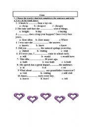 English worksheet: exam