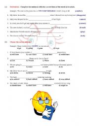 English Worksheet: Grammar and Vocabulary