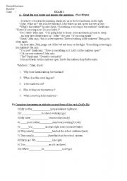 English Worksheet: An exam  for intermediate level