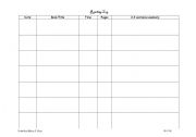 English Worksheet: At-Home Reading Log