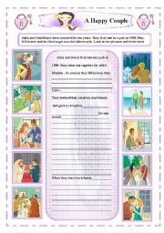 English Worksheet: Writing  :  A happy couple