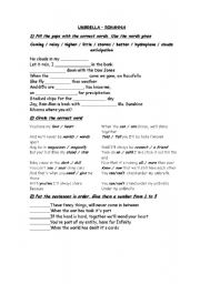 English Worksheet: Umbrella Rihana