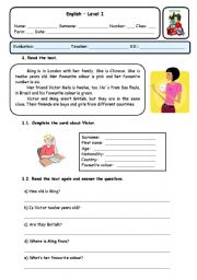 English Worksheet: PERSONAL IDENTIFICATION