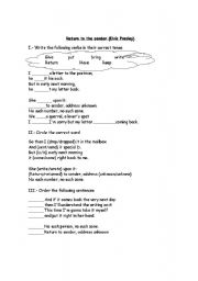 English worksheet: Return to Sender