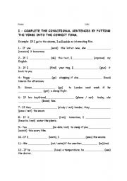 English worksheet: Conditional Clauses