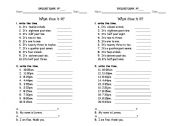 English Worksheet: what time is it