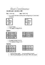 English worksheet: Past continuous