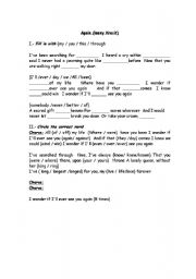 English worksheet: Again