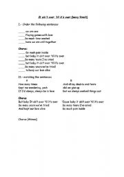 English worksheet: It aint over til its over (lenny Kravitz)