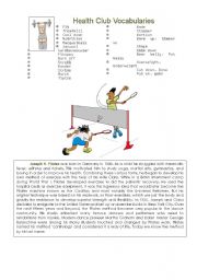 English Worksheet: List of essential health vocabularies