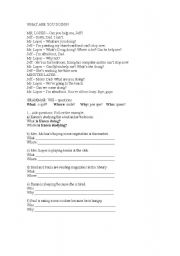 English worksheet: What are you doing... ING