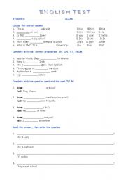 English worksheet: English test - starter
