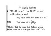 English worksheet: rather-prefer grammar