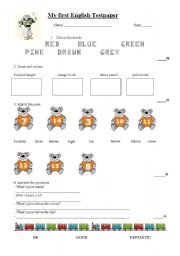 English Worksheet: Colours and numbers