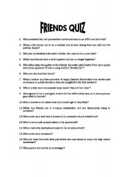 English Worksheet: FRIENDS, TV SERIES