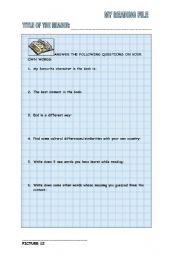 English worksheet: READING FILE