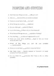 English worksheet: WORD FORMATION SPEAKING