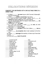 English Worksheet: MAKE, DO AND OTHERS - COLLOCATIONS
