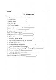 English worksheet: Tag Questions