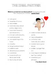 English Worksheet: THE IDEAL PARTNER