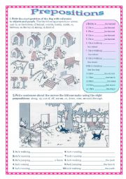 English Worksheet: prepositions 