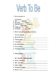 English Worksheet: verb to be